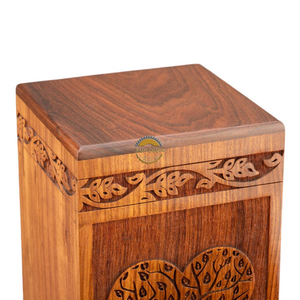 Handcrafted Ocean Wave Resin & Natural Wood Cremation Urn Blue Epoxy Ashes Box Artistic Funeral <b>Memorial</b> <b>Keepsake</b> by AYAANS - Product Image 4