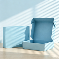 Boîte d'expédition pliable en carton ondulé bleu clair personnalisée pour jouets, avec logo personnalisé, pour cadeaux d'enfants
