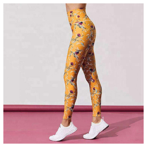 High Waist Plus Size Fitness Wear Plant Pattern <b>Legging</b> Custom Design Digital Printing Workout Sport Women <b>Legging</b> - Product Image 4