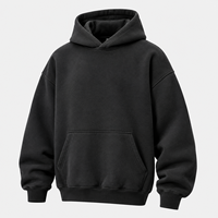 Hoodie Fleece Tebal Khusus Ukuran Besar Unisex Poliester/Katun Saku Anti-susut Streetwear Musim Dingin