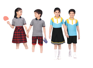 Servicio OEM de alta calidad para niños y niñas, ropa para estudiantes de primaria, uniformes escolares de manga corta, conjunto de vestidos - Product Image 3