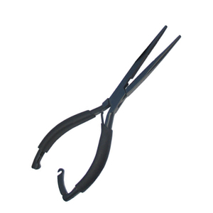 Pince coupante à bec long et droit pour lignes fines, en acier inoxydable noir, pince de pêche à la mouche réglable avec verrouillage arrière - Product Image 3