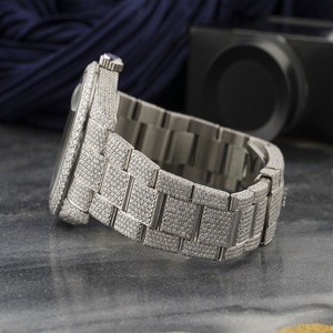 Luxury Iced Out Moissanite <b>Watch</b> Arabic Dial Round Diamond Hip Hop Jewellery Bust Down Statement Timepiece - Product Image 2