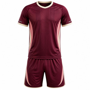 OEM Custom Futsal Teamwear Men’s Burgundy Jersey <b>Shorts</b> Lightweight <b>Polyester</b> Match Training Uniform - Product Image 1