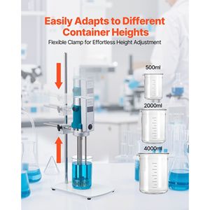 Omogeneizzatore da Laboratorio ad Alta Velocità 500 W, 200-11000 RPM, Miscelatore da Laboratorio ad Alto Taglio, Macchina per Emulsionamento - Product Image 4