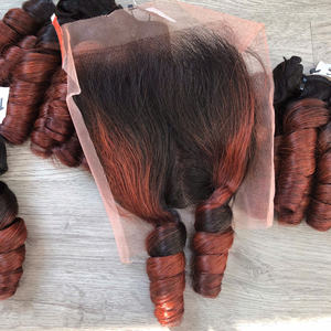 Meilleur Prix Meilleure Qualité Extension De Cheveux Bouclés Rebondissant Ombre Bronze Couleur Vietnamien Machine Double Trame Cheveux Vierges En Gros - Product Image 6