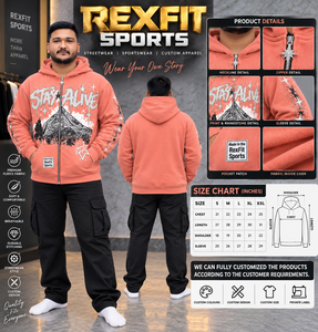 Sweat à capuche unisexe personnalisé avec fermeture éclair, style streetwear oversize, sweat-shirt graphique en polaire, veste d'hiver épaisse, vente en gros OEM - Product Image 6