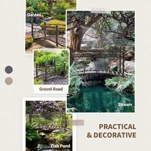 Ponte Decorativo in Metallo per Giardino Zen 3.3 con Delicati Intagli, Sfere agli Angoli e Ringhiere di Sicurezza in Acciaio - Product Image 6