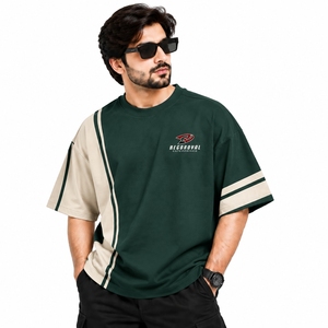 T-shirts oversize pour hommes, tissu en coton ample et élégant, respirant et confortable, streetwear urbain respirant. - Product Image 4