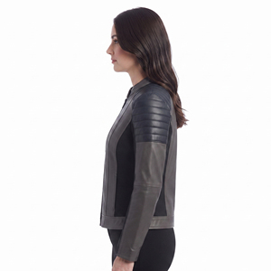 Girls Full Zip Leather <b>Jacket</b> Women Stand Collar Leather <b>Jacket</b> Female PU Leather <b>Bikers</b> <b>Jacket</b> Custom Fit Womens Leather <b>Jacket</b> - Product Image 2