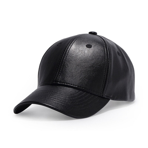 New Design <b>Baseball</b> <b>Caps</b> Genuine Leather Custom Made Black Adjustable Breathable & Waterproof Unisex OEM Service Cheap Prices - Product Image 4