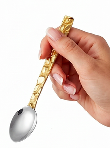 Elegant Gold Handle Stainless Steel <b>Tea</b> Spoons <b>Set</b> Minimalist Design Dishwasher Safe For Wedding Flatware Use - Product Image 4