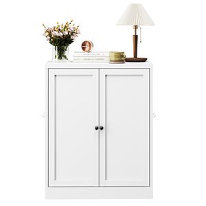 Mobile dispensa da cucina autoportante in metallo bianco da 88 cm con ripiani regolabili e maniglie facili da afferrare, facile da montare - Product Image 6