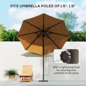 Ombrellone da Giardino Quadrato con Base in Acciaio Inox e Ferro per Patio, Ristorante, Hotel, Spiaggia - Consigliato per la Pioggia - Product Image 3