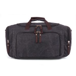 Sac de voyage en toile bleu grande capacité avec fermeture éclair, sac de week-end, sac à bandoulière pour hommes et femmes - Product Image 5