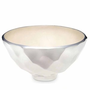 Bol de forme ronde de couleur blanche en aluminium métal servant des fruits bol décoratif pour la maison moderne de très luxe - Product Image 1