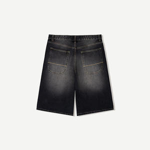 Custom Men’s Baggy Denim <b>Shorts</b> Vintage Washed <b>Black</b> <b>Jean</b> <b>Shorts</b> Loose Fit Knee Length Streetwear Jorts Wholesale - Product Image 5