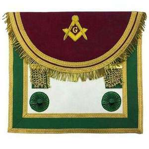 OEM Service Masonic Service Apron Gold Cord & Tassels on the Sides with Gold Color Past Master square Masonic Apron - Product Image 5