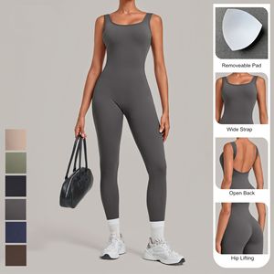 Women's High Waist Solid Green Yoga Jumpsuit Spaghetti Strap Hollow Tummy Control <b>Shapewear</b> Full Length Skinny Fit Spring/Summer - Product Image 5