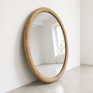 <b>Round</b> Teak Wood Home Decor <b>Mirror</b> Commercial Project Large Wooden Frame <b>Wall</b> <b>Mirror</b> for Luxury Resort Interior Contract Supply - Product Image 3
