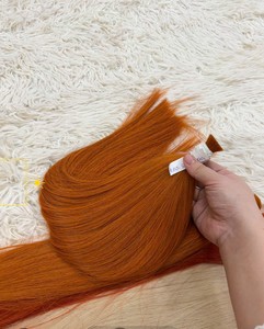 Extensions de cheveux naturels Remy vietnamiens en vrac à coller, texture soyeuse et douce, réutilisables, sans nœuds, durables, 100 % cheveux humains, diverses couleurs - Product Image 1
