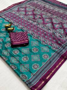 Sari en tissu numérique de qualité supérieure pour femmes, tissu doux, vêtement ethnique tendance avec pièce de blouse - Product Image 2