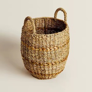 Natural/customized Color Eco-Friendly Clothing <b>Storage</b> <b>Baskets</b> Round/Rectangle/Square Flexible <b>Seagrass</b> water hyacinth <b>basket</b> - Product Image 1