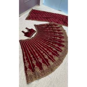 Desgaste de rendimiento de diseñador Lehenga para fiestas con adornos de secuencia Dori y Zari - Product Image 6