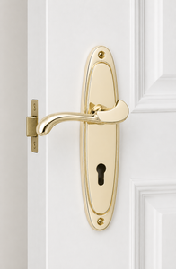 Polished Brass Finish Lever Door <b>Handle</b> Lockset for Wood Glass Aluminum Steel Doors wholesale - Product Image 6