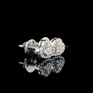 Classic Heart Cut Moissanite Diamond Earrings 925 Sterling <b>Silver</b> Luxury Women <b>Stud</b> Jewelry - Product Image 4
