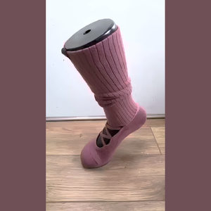 Calcetines de Pilates Personalizados para Estudio de Reformer, Estilo Ballet, Calcetines Antideslizantes de Punto Holgado para Mujer JZVINA Ballerina con Tira Cruzada - Product Image 5