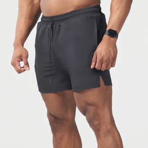 Shorts pour hommes, couleur unie, écologiques, respirants, à séchage rapide, imperméables, coupe-vent, avec cordon de serrage, taille mi-haute, style décontracté, longueur courte - Product Image 4