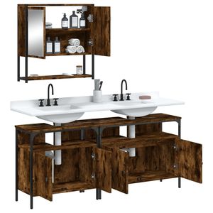 Juego de Muebles de Baño en Roble Ahumado, Elegantes Muebles para su Baño Moderno - Product Image 4