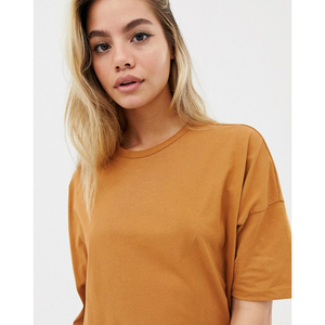 Camiseta Holgada Extra Grande para Mujer, Cuello Redondo, Manga Corta, Transpirable, de Algodón Jersey, Larga, para Todas las Temporadas - Product Image 1