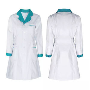 Bata Clínica Blanca Personalizada con Logotipo OEM 2026, Uniforme de Laboratorio Largo para Mujeres Doctoras y Enfermeras, Uso Hospitalario - Product Image 6