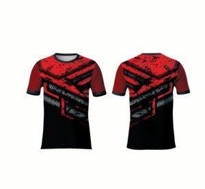 Camiseta Deportiva Sublimada Personalizada para Hombre, 100% Poliéster, Manga Corta, Diseño Geométrico, Corte Regular, Tela de 180g - Product Image 4