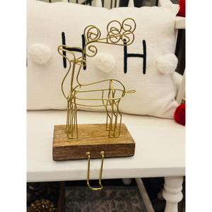Stylish Reindeer Iron Wire Made Christmas <b>Stocking</b> <b>Holder</b> Metal Stand Durable Festive Decor Mantle Elegant Holiday Display Hook - Product Image 3