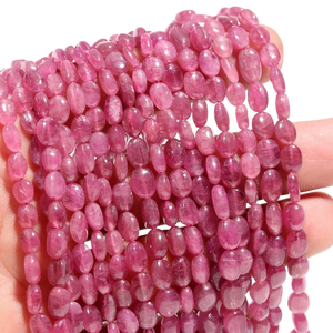AAA Pink Tourmaline Smooth Oval <b>Beads</b> 5*7-6*8 mm 16 Inches Strands <b>Stone</b> <b>Beads</b> For Jewelry Making At Wholesale Price - Product Image 6