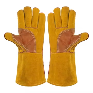 Premium Quality Full Cowhide Split Leather <b>Fire</b> Line Welder Gloves Heavy Duty Industrial Heat Resistant Safety Gloves - Product Image 6