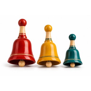 ระฆังไม้เคลือบเงาชานนาปตนา งานฝีมือ ชุดสามชิ้น |   ของตกแต่งบ้านขายส่ง - Product Image 1