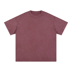 Wholesale High Quality Heavyweight 260gsm Acid Wash Vintage Boxy Fit Pure Cotton Men's T-Shirt Custom Logo Printed - Product Image 1