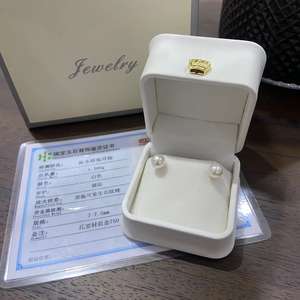 Pendientes de Perlas de Agua Dulce Naturales Blancas de 3-4 mm de Zhuji, con Incrustaciones de Oro de 14K, Colección Little Fresh, Colección Rose, Perla Natural - Product Image 3