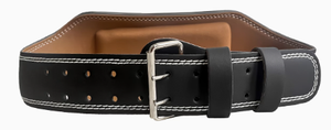 Ceinture de musculation réglable en cuir PU PROFIT SPORT, design à double boucle, sangle cloutée, logo personnalisé, coutures noires et blanches - Product Image 2