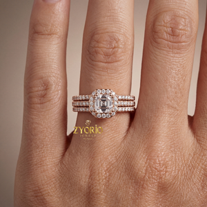 แหวนแต่งงานหรูหรา ชุบเงิน ประดับเพชรทรง Asscher ขนาด 0.95 กะรัต เพชรเลี้ยงในห้องปฏิบัติการ ดีไซน์วงแหวน 3 ชิ้นแบบ Halo พร้อมแหวนแต่งงานแบบ Pave เหมาะสำหรับเป็นของขวัญในงานปาร์ตี้ - Product Image 5