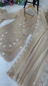 2026 O-Neck Solid Woven Currency Silk Cute 3-Piece Knee-Length Work Kurti Plazzo Dupatta Full Sleeves Waist <b>Elastic</b> <b>Belt</b> - Product Image 2