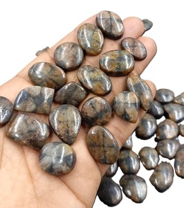 Lote de Joyas ARTS JEWELS: Piedra de Chiastolita Natural Marrón en Forma de Cruz, Corte Ovalado, Corte Pera, Corte Cojín, Cabujón, Suelta, Pulida, con Juego de Colores para Anillo - Product Image 1