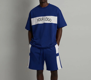 Men's Summer Sports Running Set Quick-Drying Short Sleeve <b>T</b>-Shirts Shorts Skin-Friendly Gym Tracksuit Automated Cutting 2-Piece - Product Image 3
