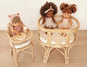 Adorable chaise de poupée en rotin, chaise jouet en osier naturel, mini-meuble pour enfants, siège décoratif pour poupée, jouet de jeu d'imitation, décoration bohème pour chambre d'enfant - Product Image 5