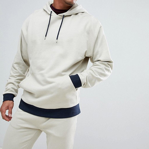 Pantalon de survêtement en coton crème pour homme avec cordon de serrage à la taille et poches latérales, coupe décontractée pour l'automne - Product Image 3