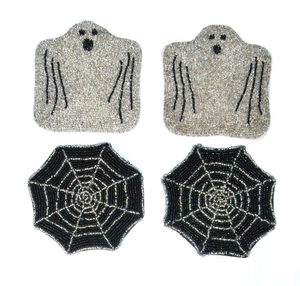 Manteles Individuales Redondos de Textil con Cuentas Hechos a Mano de Lujo al por Mayor, Diseño de Cabeza de Carnero del Zodíaco Aries, Resistentes al Calor, Antideslizantes, Regalos de Decoración para el Hogar - Product Image 5